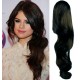 Clip in ponytail wrap / braid hair extension 24" wavy – natural black