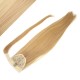 Clip in ponytail wrap / braid hair extension 24" straight - natural/light blonde