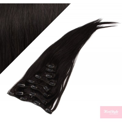 15" (40cm) Clip in human REMY hair - natural black