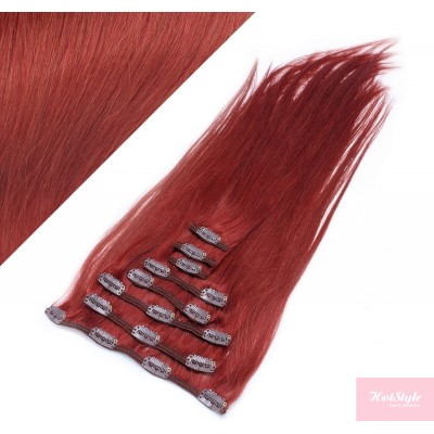 24" (60cm) Clip in human REMY hair - copper red