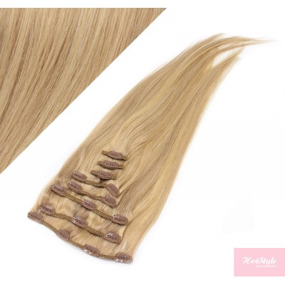 15" (40cm) Clip in human REMY hair - light blonde/natural blonde