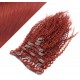 20" (50cm) Clip in curly human REMY hair - copper red