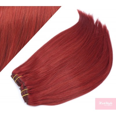 24" (60cm) Deluxe clip in human REMY hair -  copper red