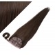 Clip in human hair ponytail wrap hair extension 20" straight - dark brown