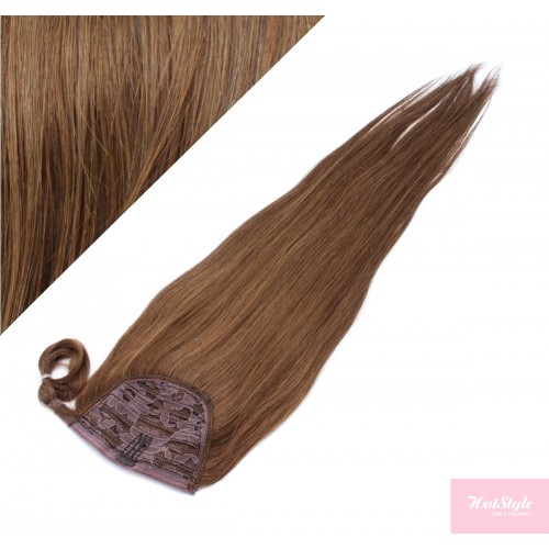 Clip in human hair ponytail wrap hair extension 20