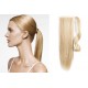 Clip in human hair ponytail wrap hair extension 20" straight - the lightest blonde