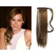 Clip in human hair ponytail wrap hair extension 20" straight - dark brown/blonde