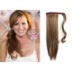 Clip in human hair ponytail wrap hair extension 24" straight - light brown