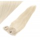 Clip in human hair ponytail wrap hair extension 24" straight - platinum blonde