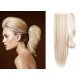 Clip in human hair ponytail wrap hair extension 24" straight - platinum blonde