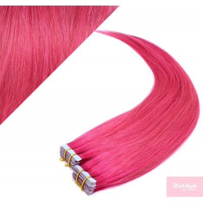 16" (40cm) Tape Hair / Tape IN human REMY hair - pink