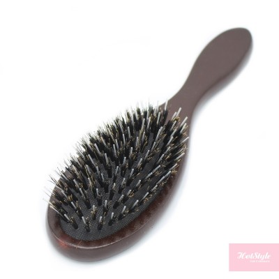 Bristle hair brush - dark brown wood