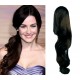 Clip in human hair ponytail wrap hair extension 20" wavy - natural black