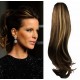 Clip in human hair ponytail wrap hair extension 20" wavy - dark brown/blonde