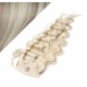 Clip in human hair ponytail wrap hair extension 20" wavy - platinum/light brown