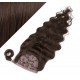 Clip in human hair ponytail wrap hair extension 24" wavy - dark brown