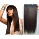 16 inches one piece full head 5 clips clip in hair weft extensions straight – dark brown