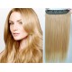 16 inches one piece full head 5 clips clip in hair weft extensions straight – natural blonde