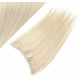 16" one piece full head clip in hair weft extension straight - platinum