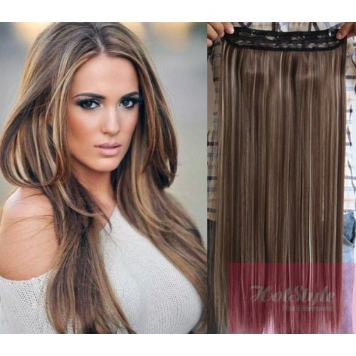 16" one piece full head clip in hair weft extension ...