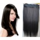 20˝ one piece full head clip in hair weft extension straight – natural black