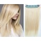 20˝ one piece full head clip in hair weft extension straight – platinum