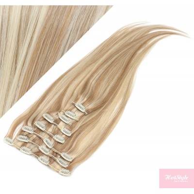 20" (50cm) Clip in human REMY hair - mixed blonde