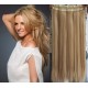 24˝ one piece full head clip in hair weft extension straight – light blonde / natural blonde