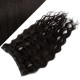 16" one piece full head clip in hair weft extension wavy - natural black