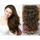 16˝ one piece full head clip in hair weft extension wavy – dark brown