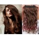 16˝ one piece full head clip in hair weft extension wavy – medium brown