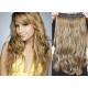 16˝ one piece full head clip in hair weft extension wavy – mixed blonde