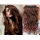20˝ one piece full head clip in hair weft extension wavy – medium brown