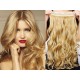 20˝ one piece full head clip in hair weft extension wavy – natural blonde