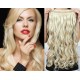 20˝ one piece full head clip in hair weft extension wavy – platinum