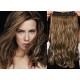 20˝ one piece full head clip in hair weft extension wavy – dark brown / blonde