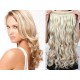 20˝ one piece full head clip in hair weft extension wavy – platinum / light brown