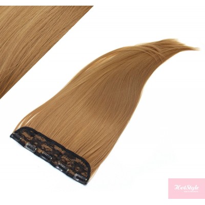 24" one piece full head clip in kanekalon weft extension straight - light brown