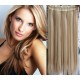 24˝ one piece full head clip in kanekalon weft extension straight – platinum / light brown