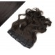 24" one piece full head clip in kanekalon weft extension wavy - natural black