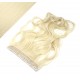 24" one piece full head clip in kanekalon weft extension wavy - platinum