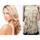 24˝ one piece full head clip in kanekalon weft extension wavy – platinum / light brown