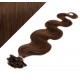20" (50cm) Nail tip / U tip human hair pre bonded extensions wavy - medium brown