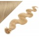 20" (50cm) Nail tip / U tip human hair pre bonded extensions wavy - natural blonde