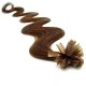20" (50cm) Nail tip / U tip human hair pre bonded extensions wavy - medium light brown