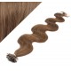 20" (50cm) Nail tip / U tip human hair pre bonded extensions wavy - medium light brown