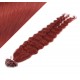 20" (50cm) Nail tip / U tip human hair pre bonded extensions curly - copper red