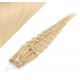 20" (50cm) Micro ring human hair extensions curly - the lightest blonde