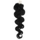 24" (60cm) Micro ring human hair extensions wavy - black