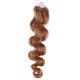 24" (60cm) Micro ring human hair extensions wavy - light brown